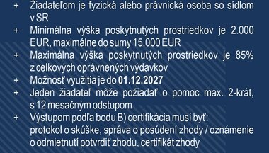 Inovační poukázky SIEA – podpora certifikace slovenských výrobků Inovační poukázky SIEA – podpora certifikace slovenských výrobků