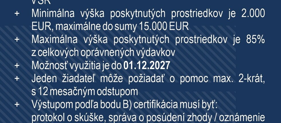 Inovační poukázky SIEA – podpora certifikace slovenských výrobků